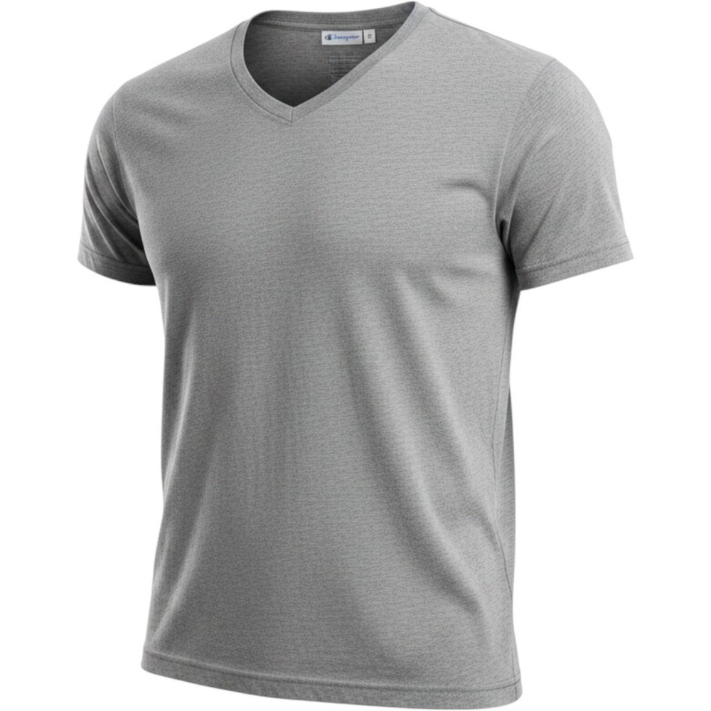 Lady Foot Locker Sport Womens V-Neck T-Shirt Gray Cotton Short Sleeve Size M